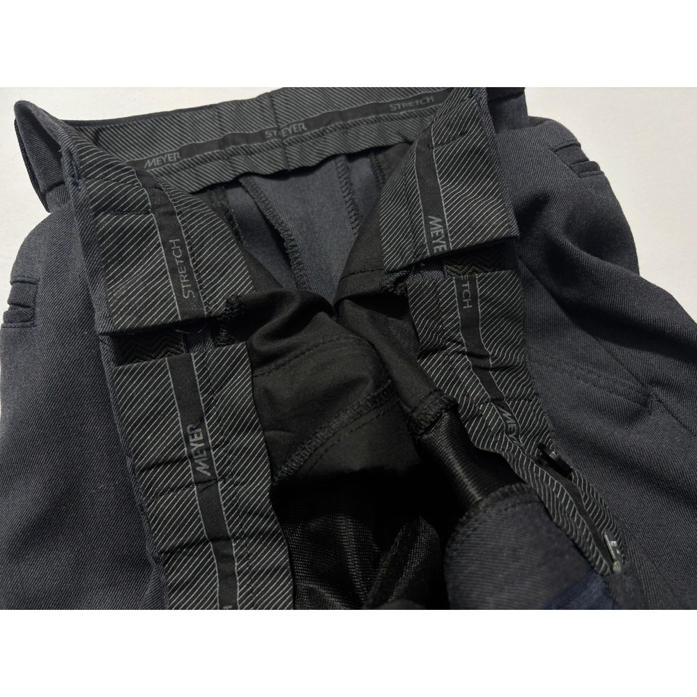 MEYER Dress Pants Trousers Slacks Wool Blend Stretch Expandible Waist Mens 34x32 - Picture 8 of 14